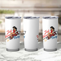 Funny Patriotic Pin Up Girl Firework USA Gift Tumbler Cup Just Here To Bang