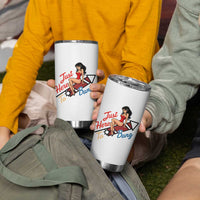 Funny Patriotic Pin Up Girl Firework USA Gift Tumbler Cup Just Here To Bang