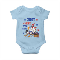 Funny Chicken 4th Of July Celebration Baby Onesie Just Here To Bang