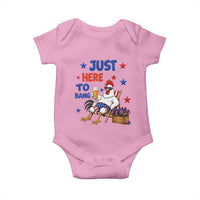 Funny Chicken 4th Of July Celebration Baby Onesie Just Here To Bang