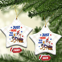 Funny Chicken 4th Of July Celebration Ceramic Ornament Just Here To Bang