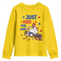Funny Chicken 4th Of July Celebration Youth Sweatshirt Just Here To Bang