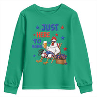Funny Chicken 4th Of July Celebration Youth Sweatshirt Just Here To Bang
