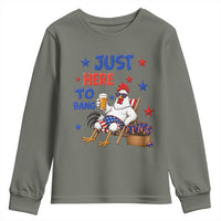 Funny Chicken 4th Of July Celebration Youth Sweatshirt Just Here To Bang