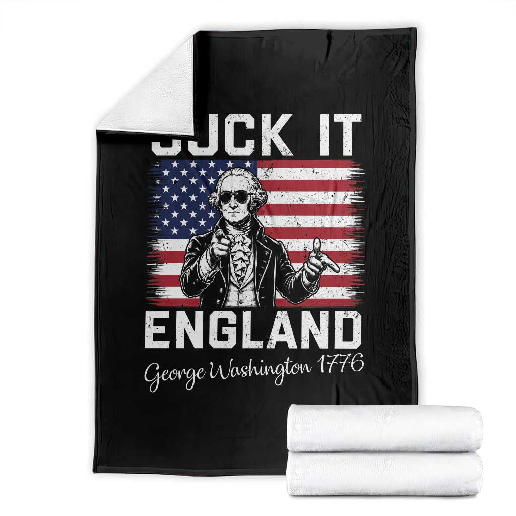 Funny 4th Of July George Washington Throw Blanket Suck It England