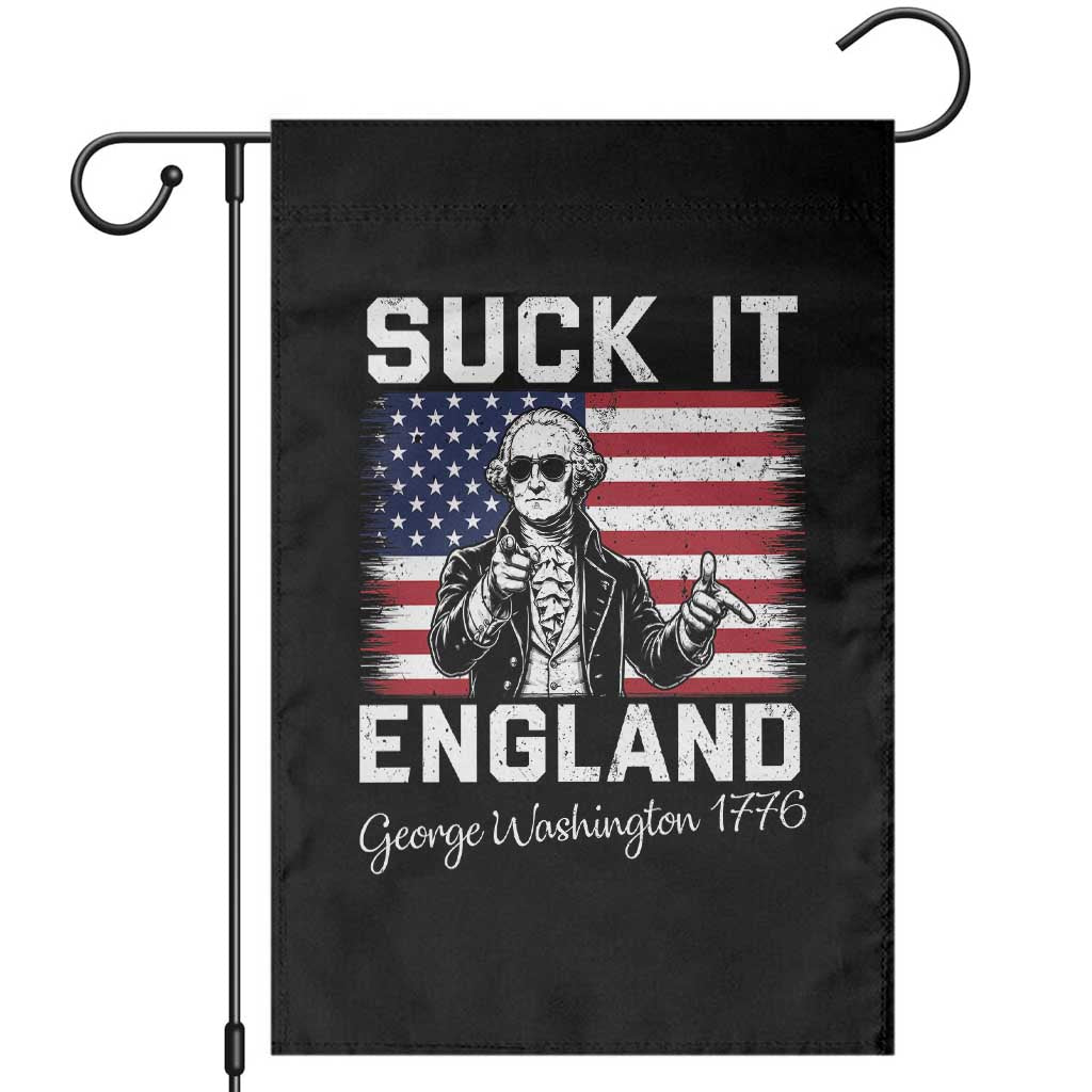 Funny 4th Of July George Washington Garden Flag Suck It England