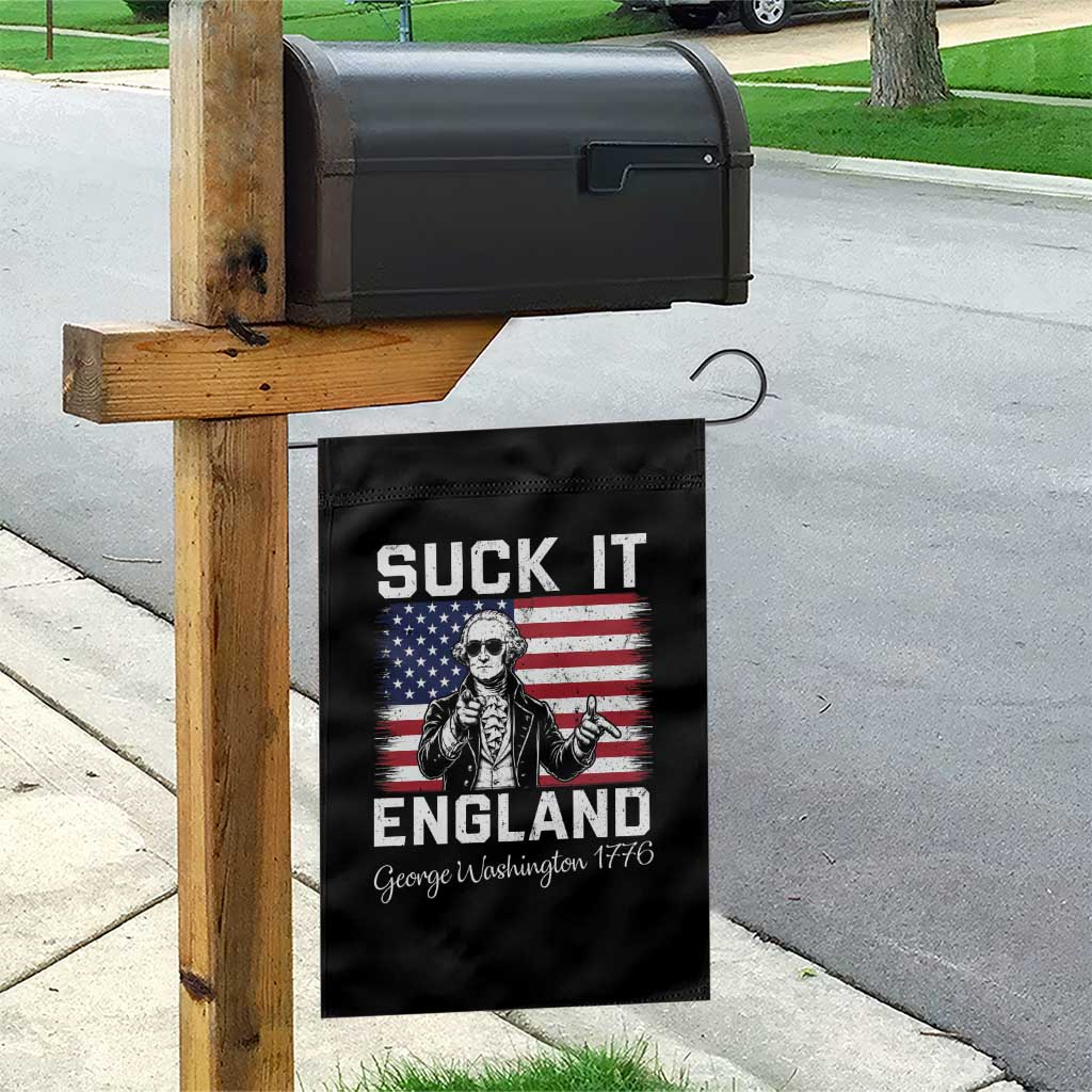 Funny 4th Of July George Washington Garden Flag Suck It England