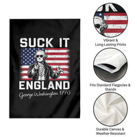 Funny 4th Of July George Washington Garden Flag Suck It England