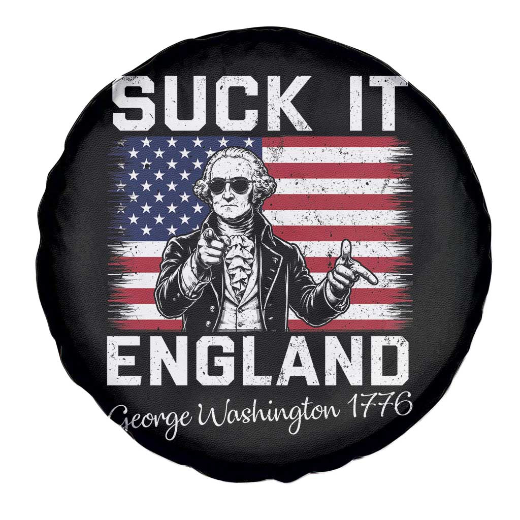 Funny 4th Of July George Washington Spare Tire Cover Suck It England