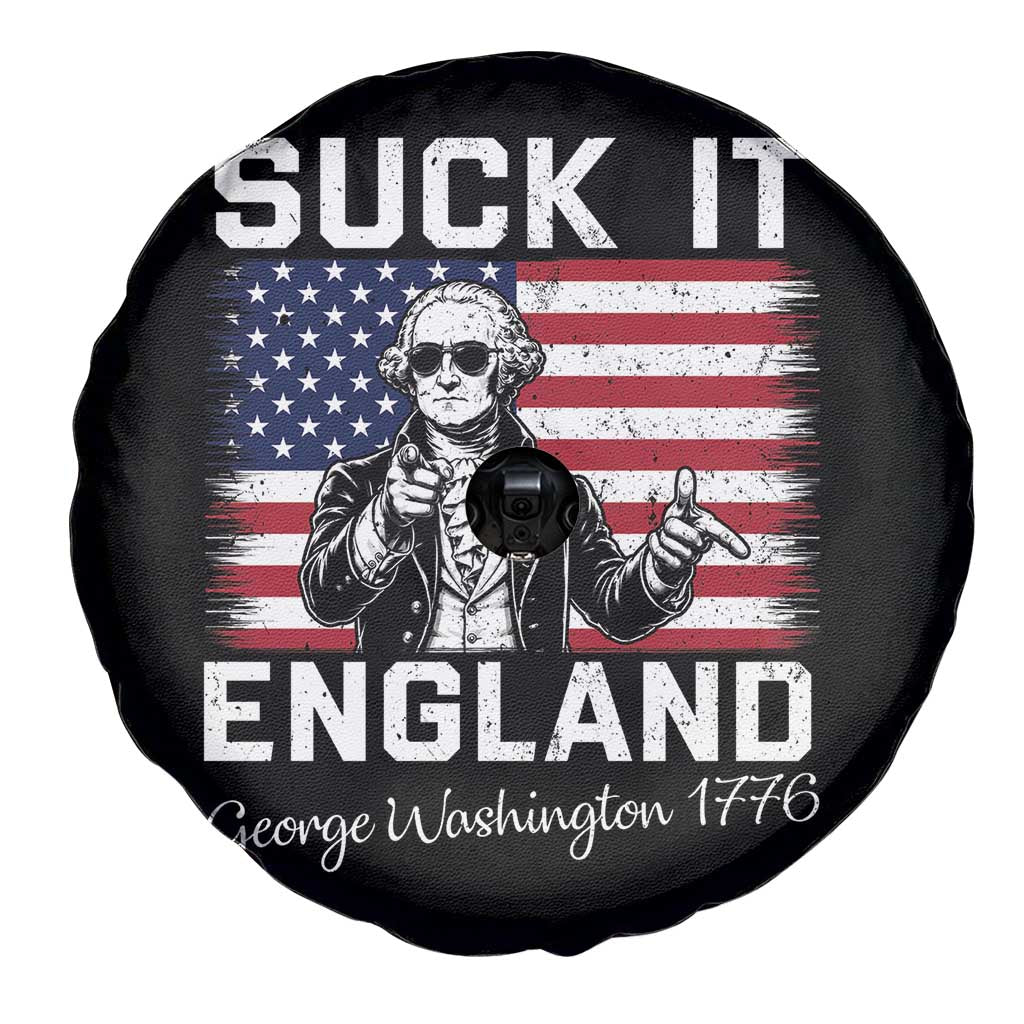 Funny 4th Of July George Washington Spare Tire Cover Suck It England