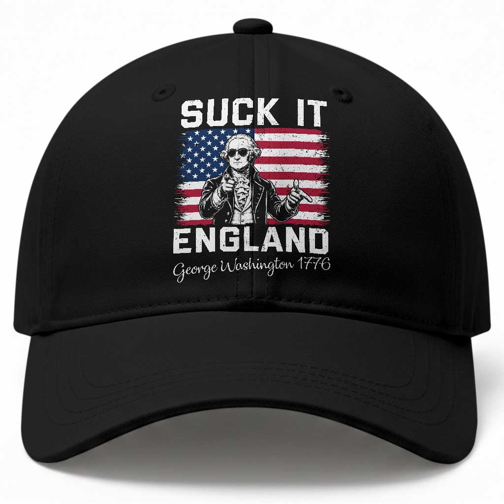 Funny 4th Of July George Washington Baseball Cap Suck It England