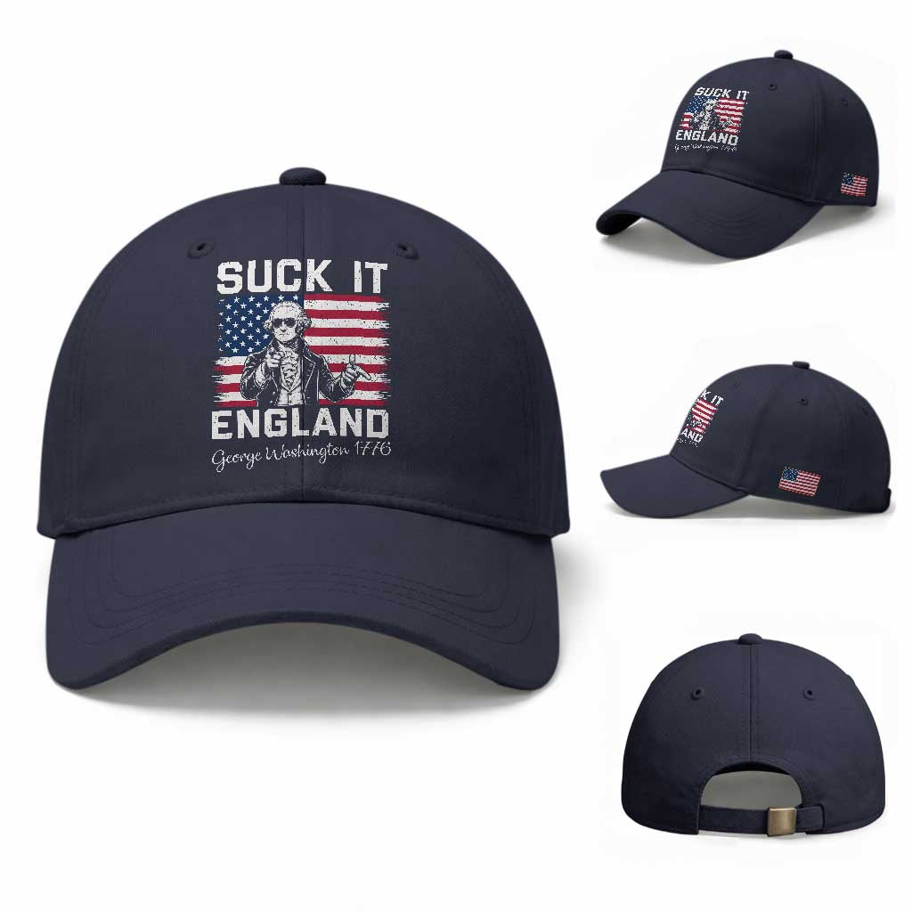 Funny 4th Of July George Washington Baseball Cap Suck It England