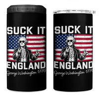 Funny 4th Of July George Washington 4 in 1 Can Cooler Tumbler Suck It England