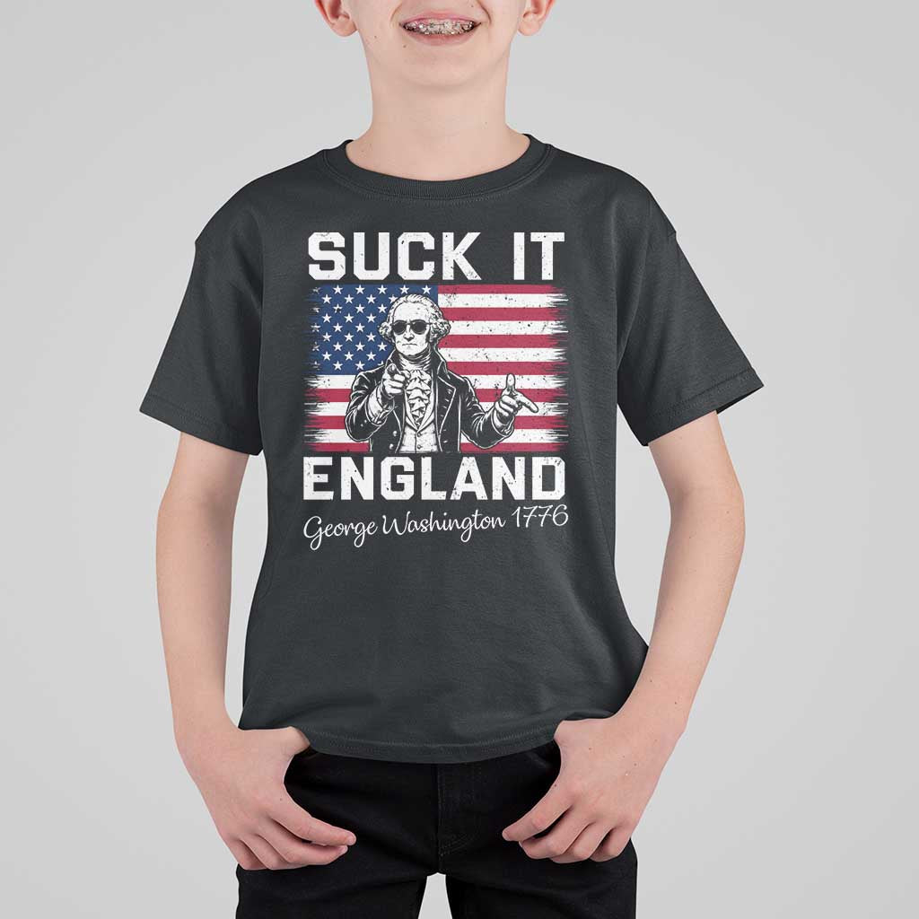 Funny 4th Of July George Washington T Shirt For Kid Suck It England