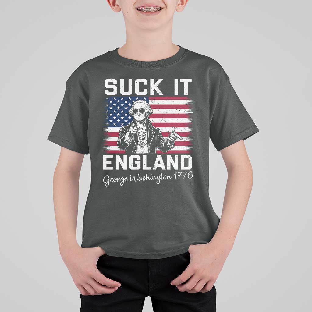 Funny 4th Of July George Washington T Shirt For Kid Suck It England