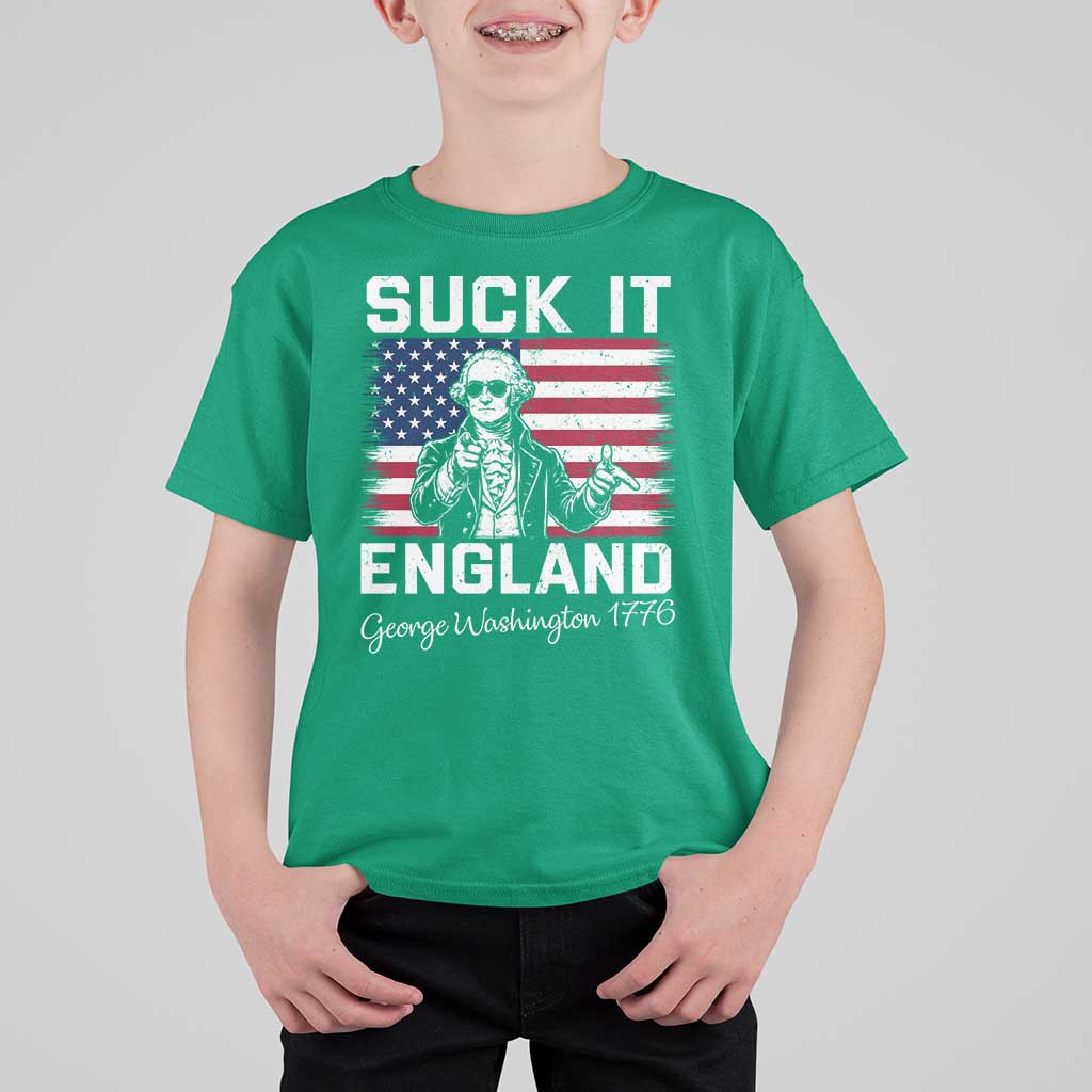 Funny 4th Of July George Washington T Shirt For Kid Suck It England
