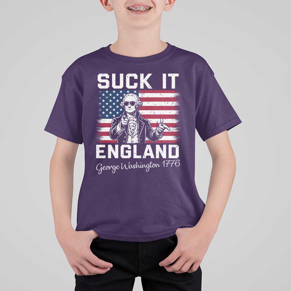 Funny 4th Of July George Washington T Shirt For Kid Suck It England