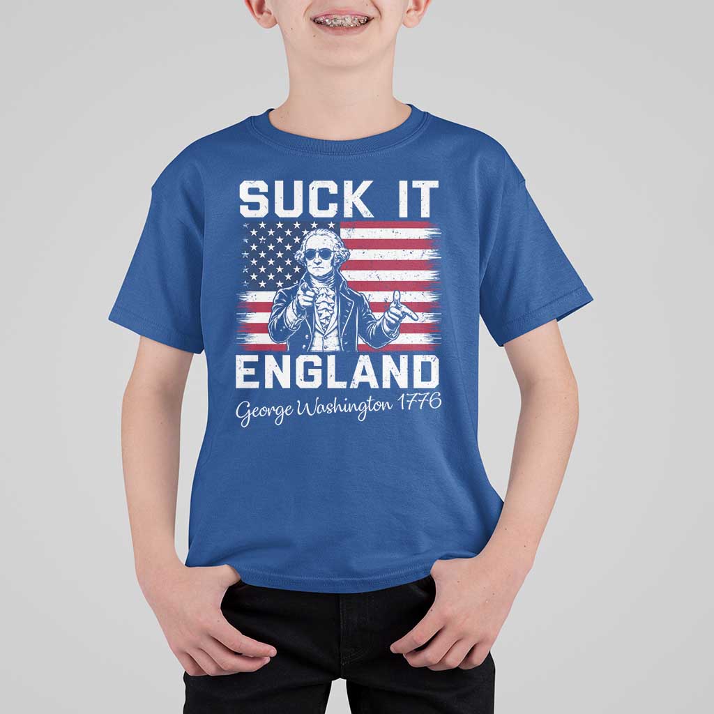 Funny 4th Of July George Washington T Shirt For Kid Suck It England