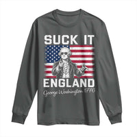 Funny 4th Of July George Washington Long Sleeve Shirt Suck It England