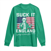 Funny 4th Of July George Washington Long Sleeve Shirt Suck It England