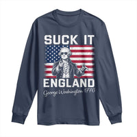 Funny 4th Of July George Washington Long Sleeve Shirt Suck It England