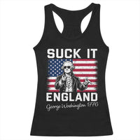 Funny 4th Of July George Washington Racerback Tank Top Suck It England