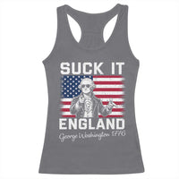 Funny 4th Of July George Washington Racerback Tank Top Suck It England