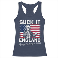 Funny 4th Of July George Washington Racerback Tank Top Suck It England