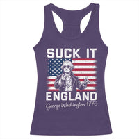 Funny 4th Of July George Washington Racerback Tank Top Suck It England