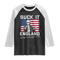 Funny 4th Of July George Washington Raglan Shirt Suck It England