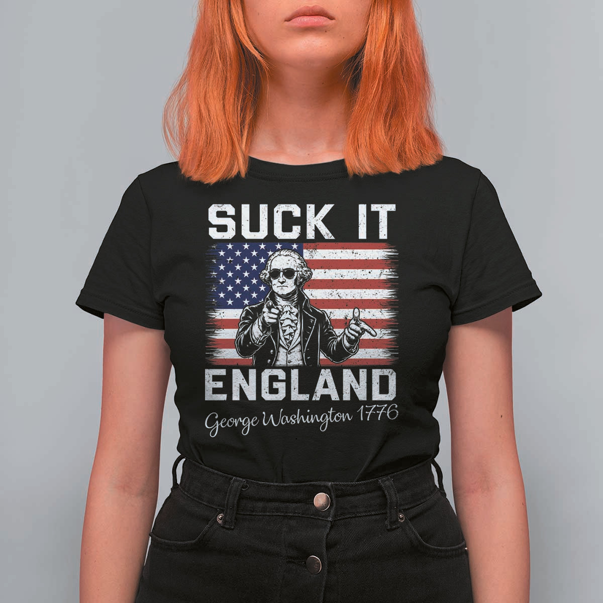 Funny 4th Of July George Washington T Shirt For Women Suck It England