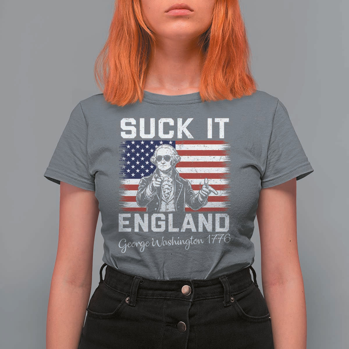 Funny 4th Of July George Washington T Shirt For Women Suck It England