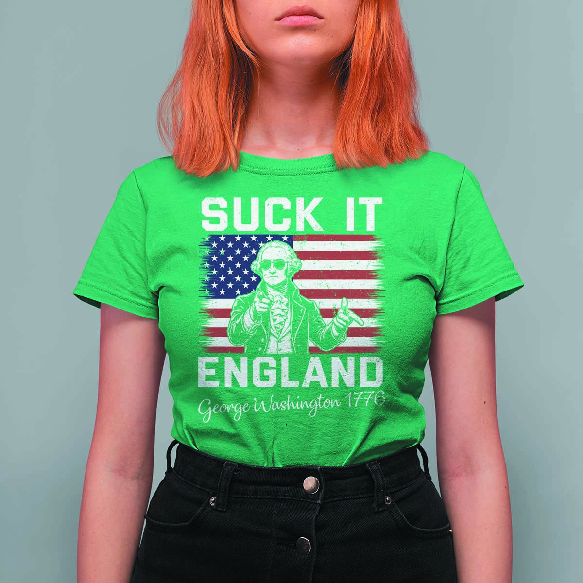 Funny 4th Of July George Washington T Shirt For Women Suck It England