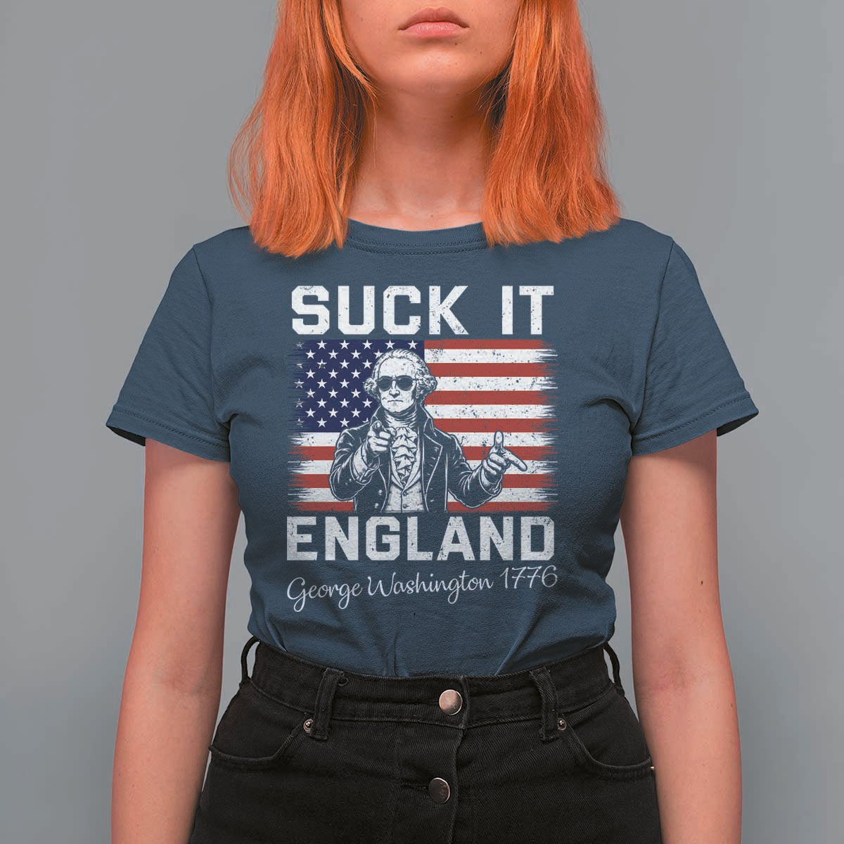 Funny 4th Of July George Washington T Shirt For Women Suck It England