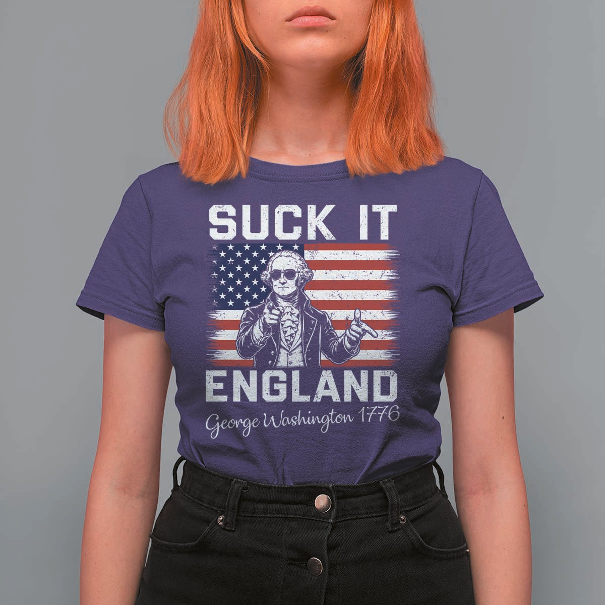 Funny 4th Of July George Washington T Shirt For Women Suck It England