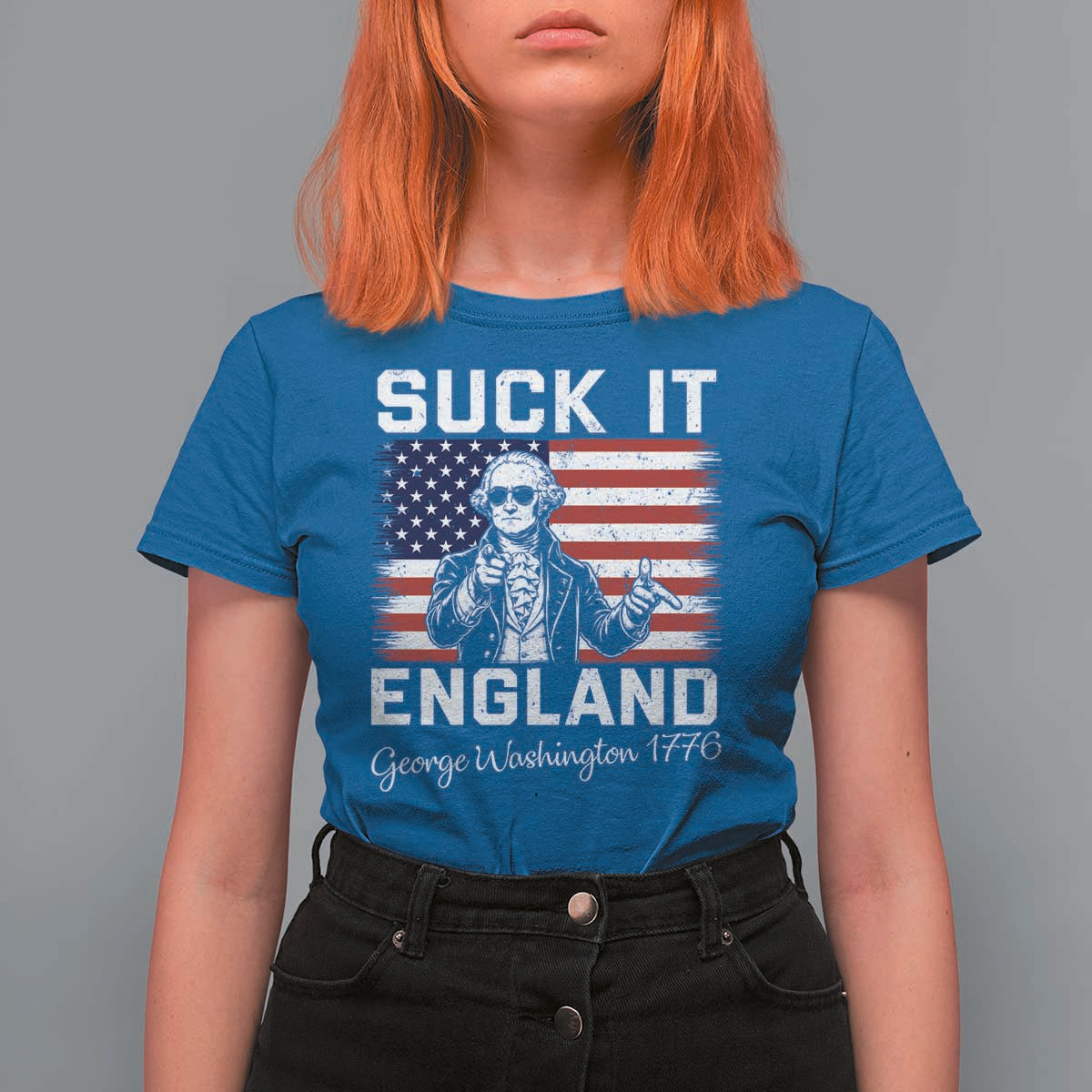 Funny 4th Of July George Washington T Shirt For Women Suck It England