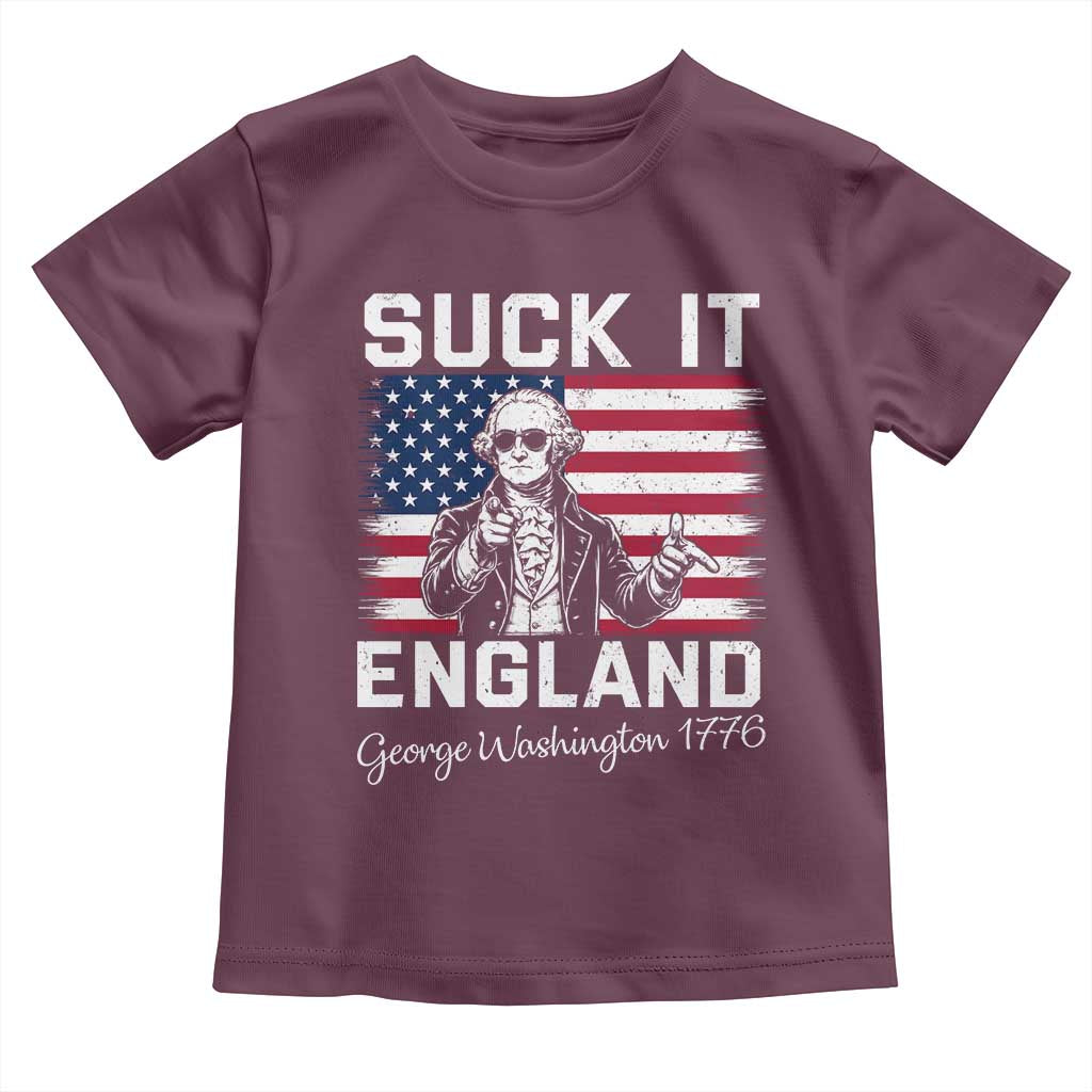 Funny 4th Of July George Washington Toddler T Shirt Suck It England