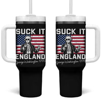 Funny 4th Of July George Washington Tumbler With Handle Suck It England