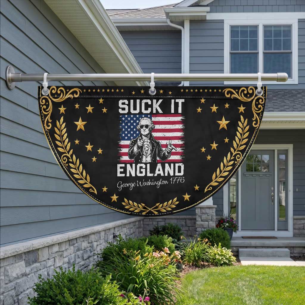 Funny 4th Of July George Washington Patriotic Fan Flag Suck It England