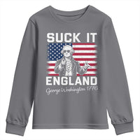 Funny 4th Of July George Washington Youth Sweatshirt Suck It England