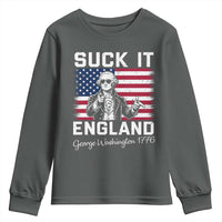 Funny 4th Of July George Washington Youth Sweatshirt Suck It England