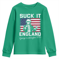 Funny 4th Of July George Washington Youth Sweatshirt Suck It England