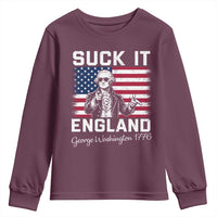 Funny 4th Of July George Washington Youth Sweatshirt Suck It England