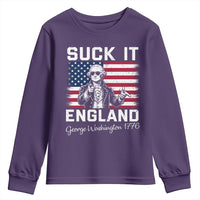 Funny 4th Of July George Washington Youth Sweatshirt Suck It England