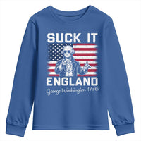 Funny 4th Of July George Washington Youth Sweatshirt Suck It England