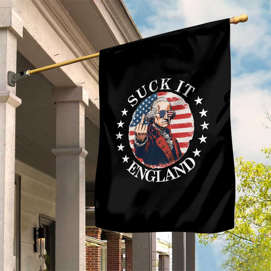 Funny George Washington Revolutionary War Garden Flag Suck It England