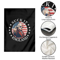 Funny George Washington Revolutionary War Garden Flag Suck It England
