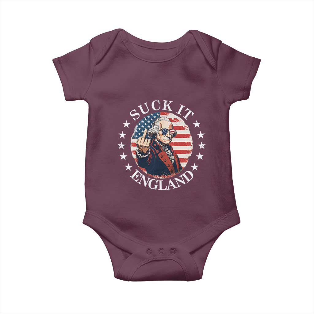 Funny George Washington Revolutionary War Baby Onesie Suck It England
