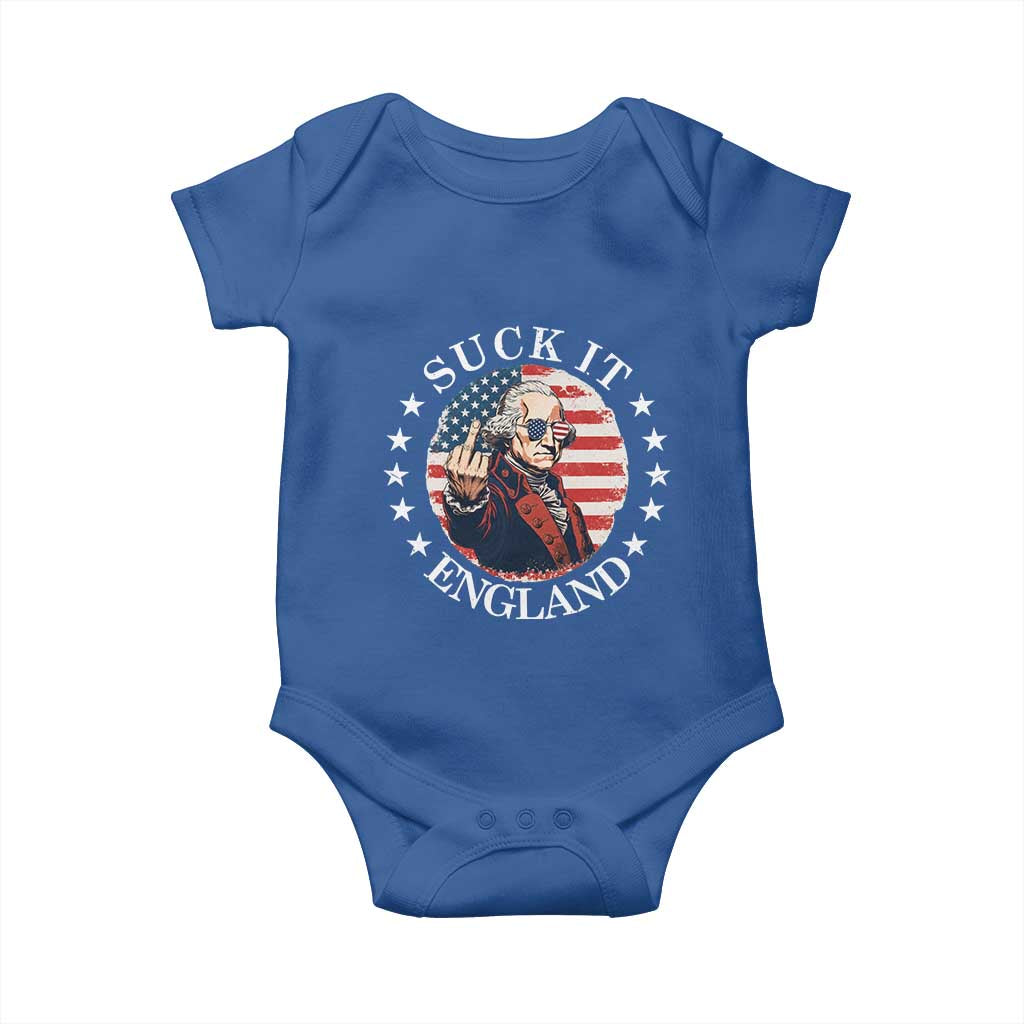 Funny George Washington Revolutionary War Baby Onesie Suck It England