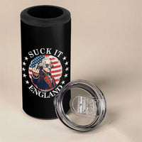 Funny George Washington Revolutionary War 4 in 1 Can Cooler Tumbler Suck It England